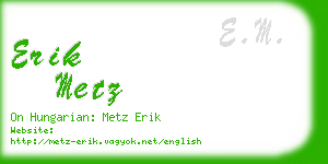 erik metz business card